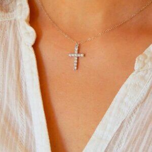 Gold with Diamonds CZ Cross